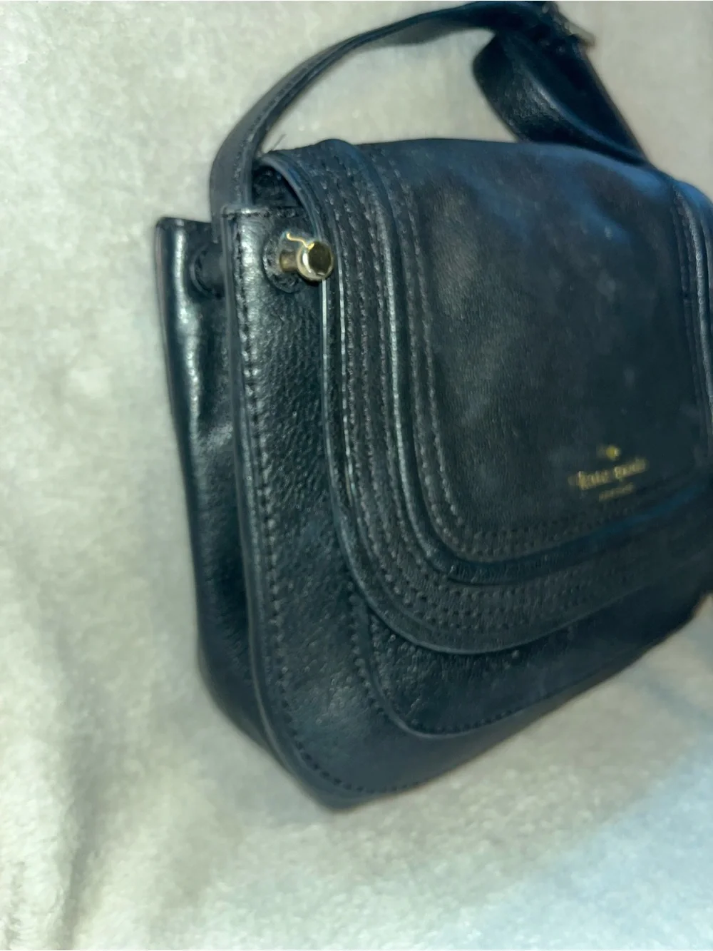 Kate Spade New York Pratt Street Small Rianne black pebbled leather crossbody